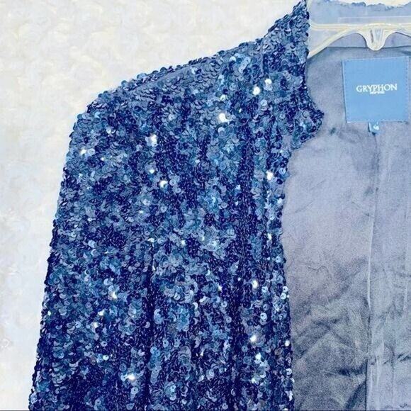 GRYPHON Embellished Open Front Jacket Dark Blue Size XS - Picture 4 of 8